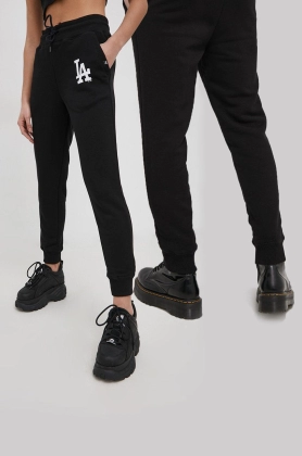 47brand Pantaloni culoarea negru, cu imprimeu