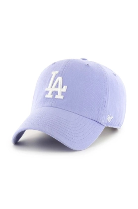 47brand sapca de baseball din bumbac MLB Los Angeles Dodgers culoarea violet, cu imprimeu