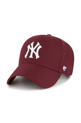 47brand sapca din amestec de lana Mlb New York Yankees culoarea bordo, cu imprimeu