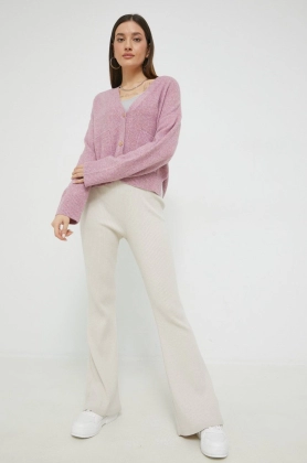 Abercrombie & Fitch cardigan din amestec de lana femei, culoarea violet
