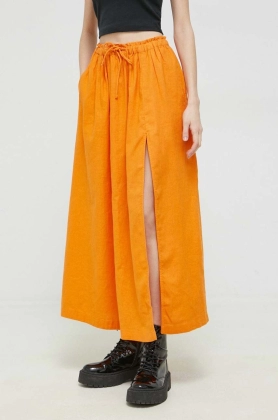 Abercrombie & Fitch fusta din in culoarea portocaliu, maxi, evazati