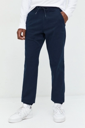 Abercrombie & Fitch pantaloni barbati, culoarea albastru marin