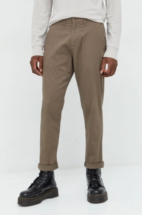 Abercrombie & Fitch pantaloni barbati, culoarea maro, cu fason chinos