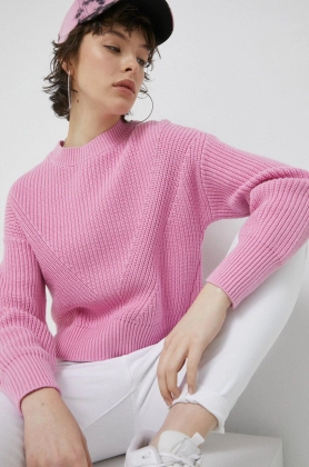 Abercrombie & Fitch pulover femei, culoarea roz, calduros