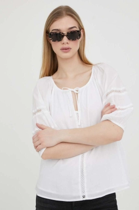 Abercrombie & Fitch tricou culoarea alb
