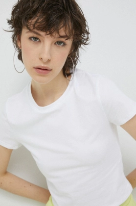 Abercrombie & Fitch tricou femei, culoarea alb