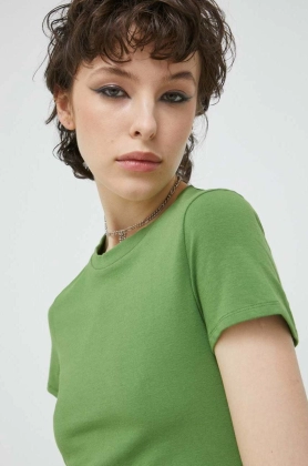 Abercrombie & Fitch tricou femei, culoarea verde