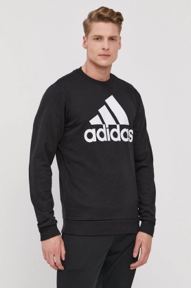 Adidas Bluza GK9076 barbati, culoarea negru, cu imprimeu