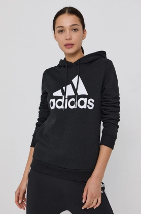 Adidas Bluza GL0653 femei, culoarea negru, cu imprimeu