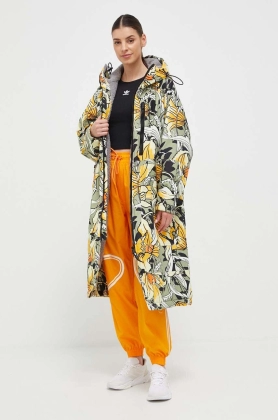 adidas by Stella McCartney geaca femei, culoarea galben, de tranzitie, oversize