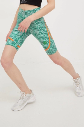 adidas by Stella McCartney pantaloni scurti de antrenament Truepurpose femei, culoarea verde, modelator, high waist