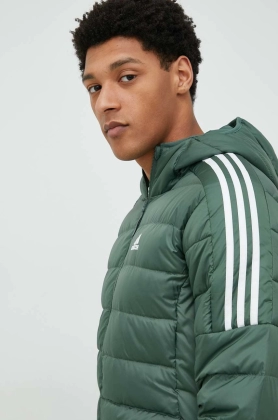 Adidas geaca de puf barbati, culoarea verde, de iarna