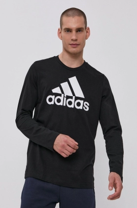 Adidas Longsleeve GV5274 barbati, culoarea negru, cu imprimeu