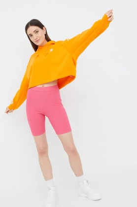 adidas Originals bluza Adicolor HC2015 femei, culoarea portocaliu, cu imprimeu