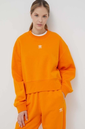 adidas Originals bluza femei, culoarea portocaliu, neted