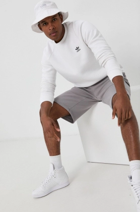 Adidas Originals Bluza H34644 barbati, culoarea alb, cu imprimeu
