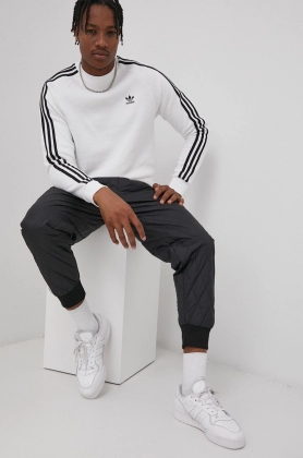 Adidas Originals Bluza HE9483 barbati, culoarea alb, material neted