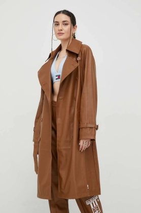 Adidas Originals palton femei, culoarea maro, de tranzitie