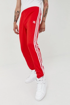 adidas Originals pantaloni de trening Adicolor barbati, culoarea rosu, cu imprimeu