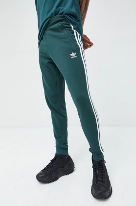 adidas Originals pantaloni de trening barbati, culoarea verde, cu imprimeu