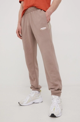 adidas Originals pantaloni de trening din bumbac HC9461 barbati, culoarea bej, neted