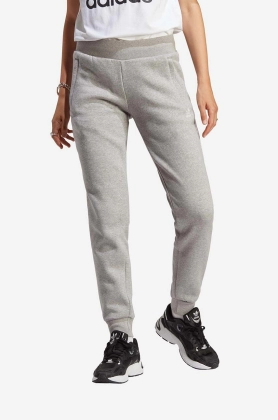 adidas Originals pantaloni de trening femei, culoarea gri, neted