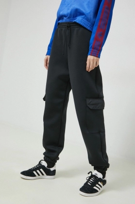Adidas Originals pantaloni de trening femei, culoarea negru, neted