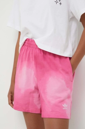 adidas Originals pantaloni scurti din bumbac culoarea roz, modelator, high waist