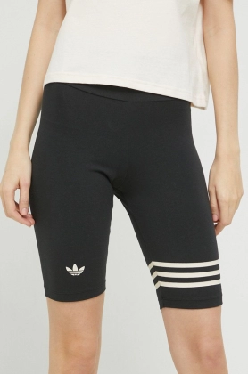 Adidas Originals pantaloni scurti femei, culoarea negru, cu imprimeu, high waist