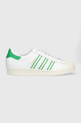 adidas Originals sneakers din piele Superstar culoarea alb