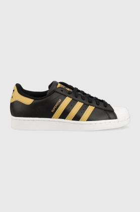 adidas Originals sneakers din piele Superstar , culoarea negru