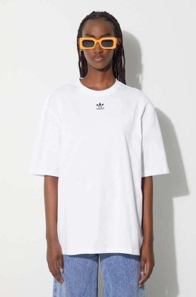 adidas Originals tricou din bumbac culoarea alb