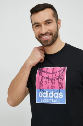 Adidas Originals tricou din bumbac culoarea negru, cu imprimeu