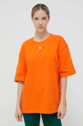 adidas Originals tricou din bumbac culoarea portocaliu