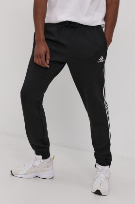 Adidas Pantaloni GK8821 barbati, culoarea negru, cu imprimeu