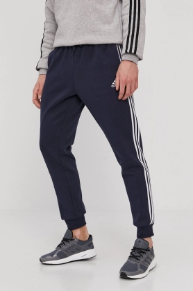 Adidas Pantaloni GK8823 barbati, culoarea albastru marin, cu imprimeu