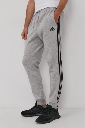 Adidas Pantaloni GK8824 barbati, culoarea gri, material neted