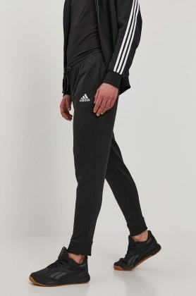 Adidas Pantaloni GK9265 barbati, culoarea negru, material neted