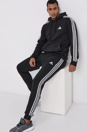 Adidas Pantaloni GM1089 barbati, culoarea negru, material neted