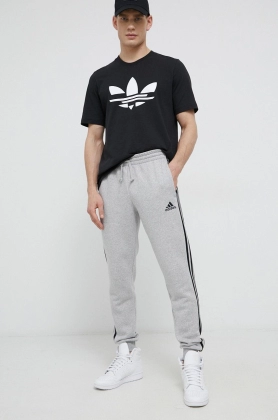 Adidas Pantaloni GM1091 barbati, culoarea gri, cu imprimeu