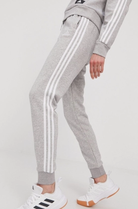 Adidas Pantaloni GM8735 femei, culoarea gri, cu imprimeu