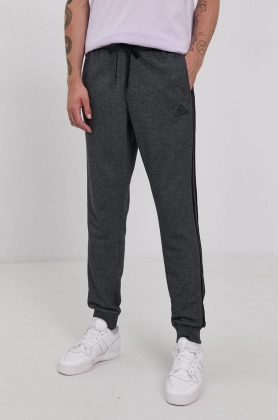 Adidas Pantaloni H12256 barbati, culoarea gri, material neted