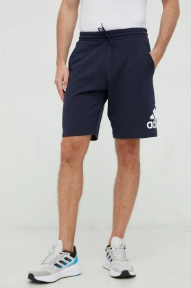 Adidas pantaloni scurti din bumbac barbati, culoarea albastru marin