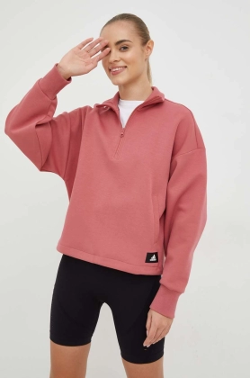 Adidas Performance bluza femei, culoarea roz, neted