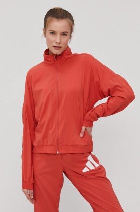 Adidas Performance Geaca GL0694 femei, culoarea portocaliu, de tranzitie