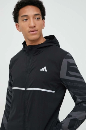 Adidas Performance jacheta de alergare culoarea negru, de tranzitie
