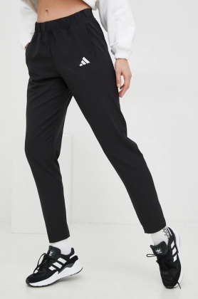 Adidas Performance pantaloni de antrenament femei, culoarea negru, neted