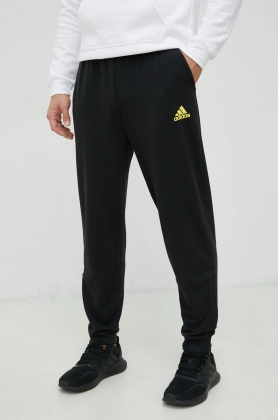 adidas Performance pantaloni de trening barbati, culoarea negru, neted