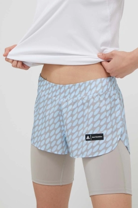 adidas Performance pantaloni scurti de alergare Marimekko Run Icons culoarea gri, modelator, medium waist