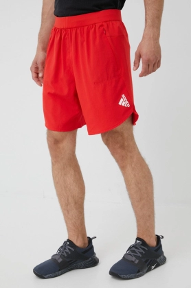 adidas Performance pantaloni scurti de antrenament Designed For Training HC4242 barbati, culoarea rosu